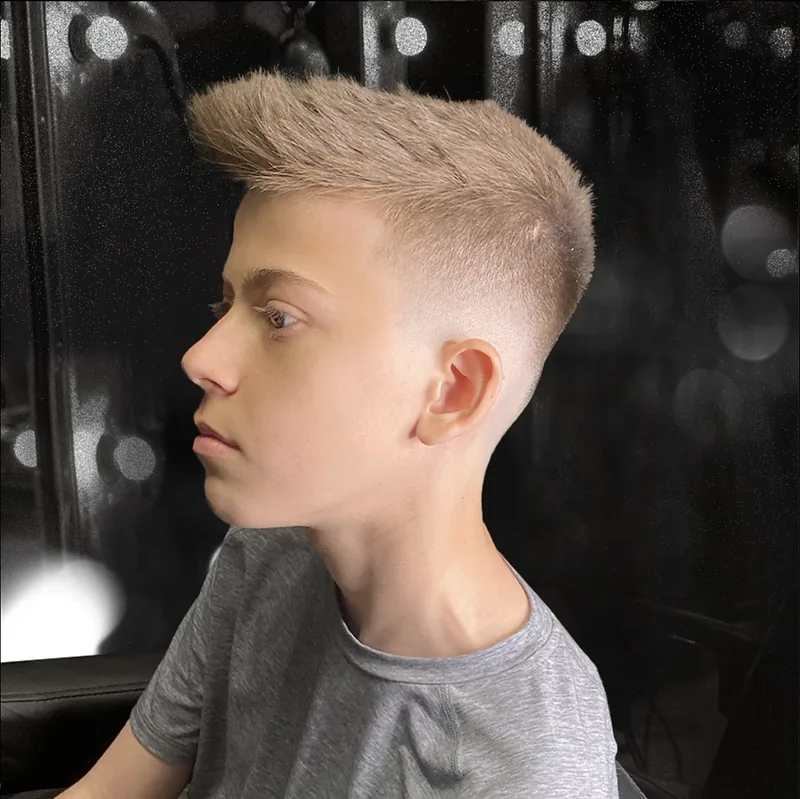 Young client with a clean fade